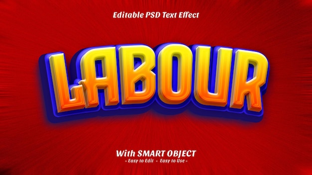 Editable text Labour 3D text style effect