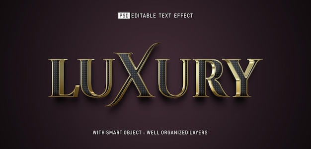 PSD editable text luxury with effect 3d style