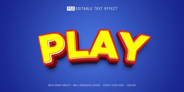 PSD editable text play with 3d style effect