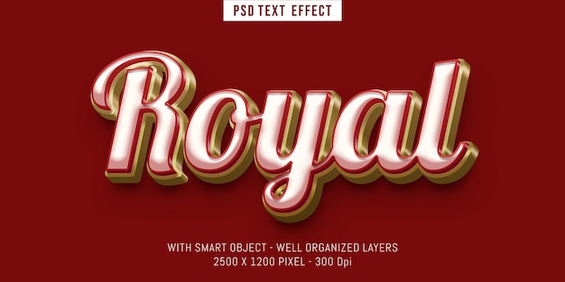 Editable text royal with 3d style effect