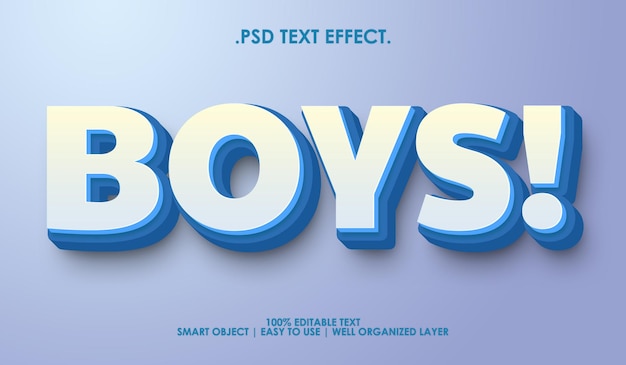 Editable text style effect boys