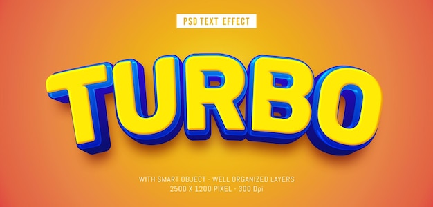 Editable text turbo with 3d style effect