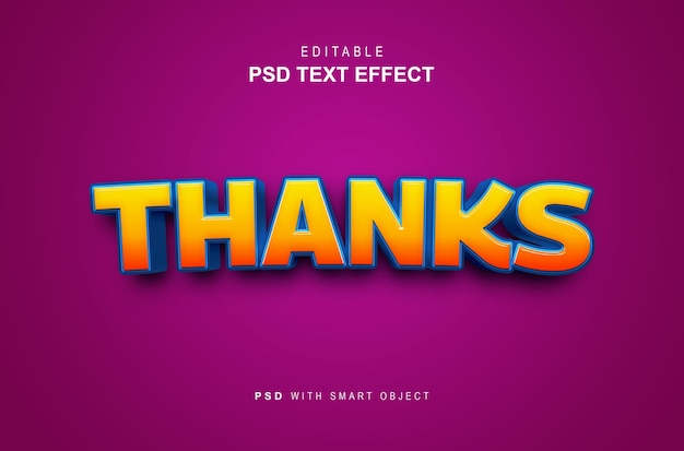 Editable thank you text effect