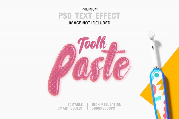 Editable Toothpaste Text Effect Template