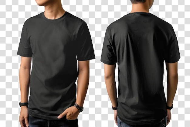 PSD editable tshirt front back png mockup transparent design