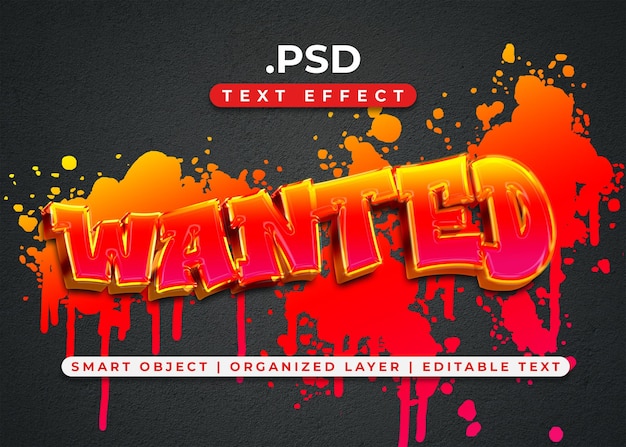 Editable Wanted Text Effect