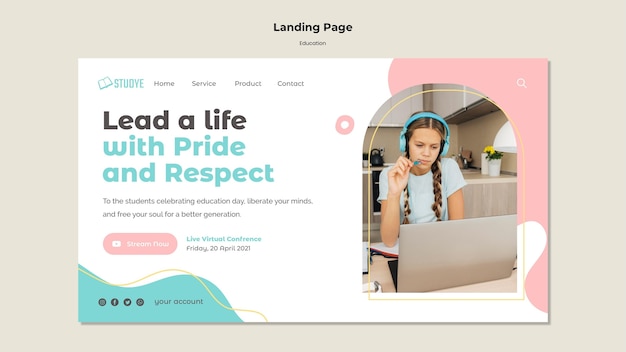 Education landing page template