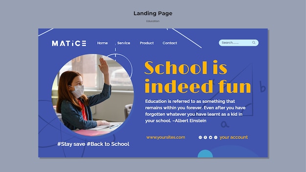 Education landing page template