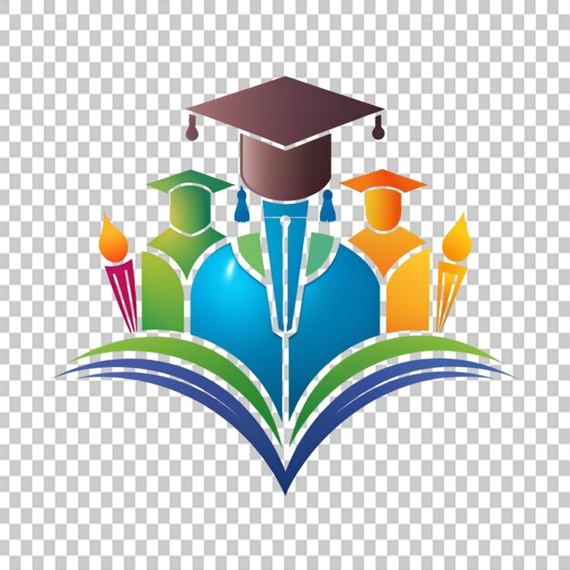 PSD education logo template vector icon illustration on transparent background