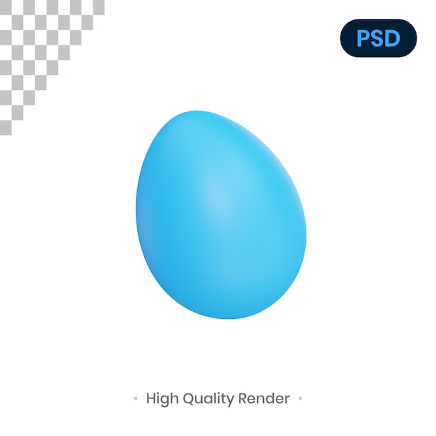 Egg 3D Render Illustration Premium Psd