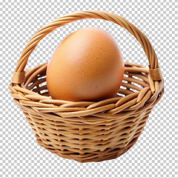 egg in basket on transparent background