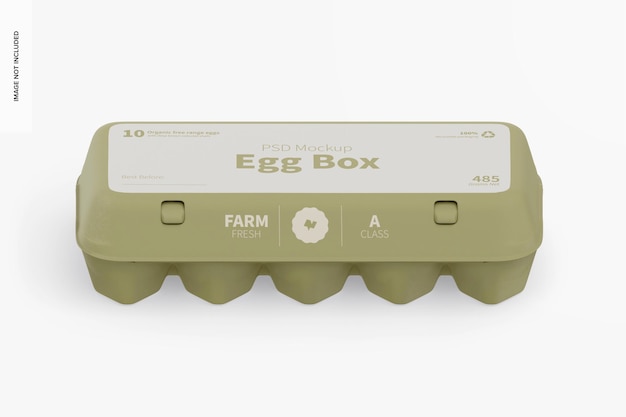 PSD egg box mockup, isometric view