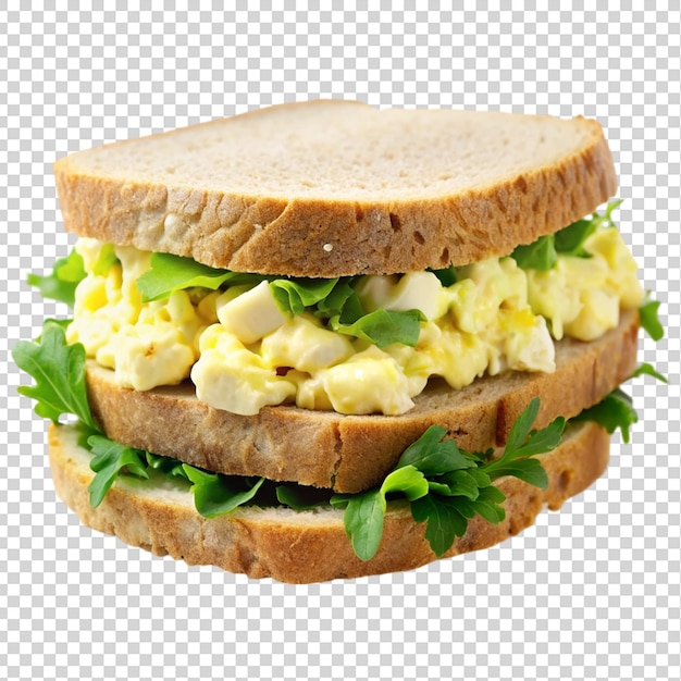 PSD egg salad sandwich isolated on transparent background