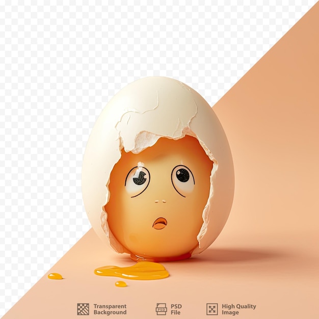 PSD an egg with a face drawn on it