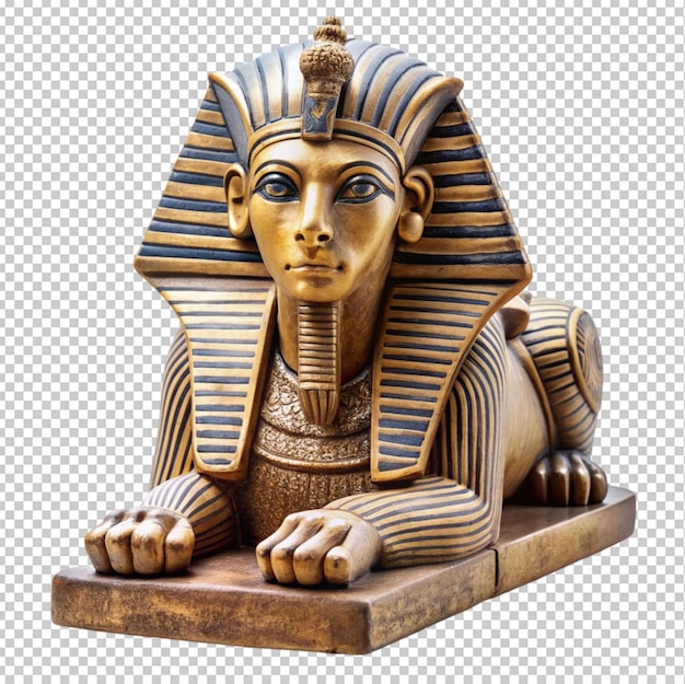 PSD egyptian ram headed sphinx statue said view transparent background