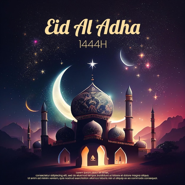 Eid Al Adha card II greeting card II PSD