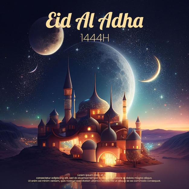 Eid Al Adha card II greeting card II PSD