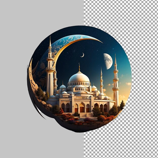 PSD eid al adha concept isolated on transparent background