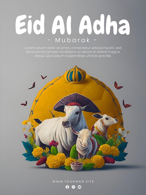 eid al adha greeting poster template