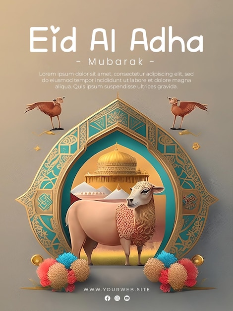 eid al adha greeting poster template