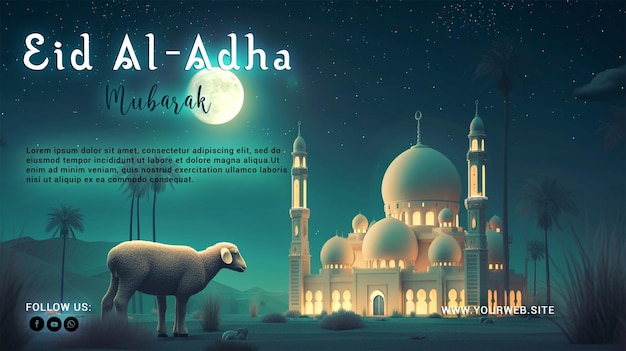 Eid al adha islamic background poster design