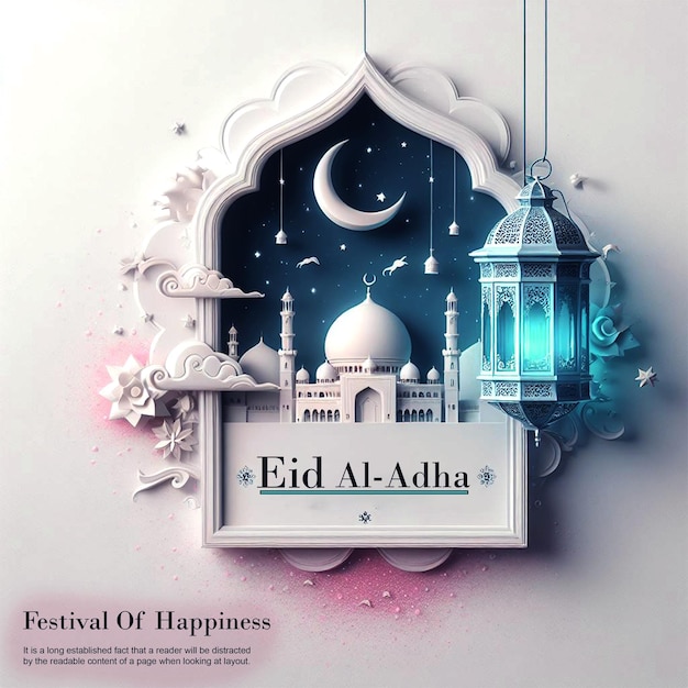 Eid Al Adha Islamic decorative background poster