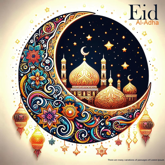 Eid Al Adha Islamic decorative background poster