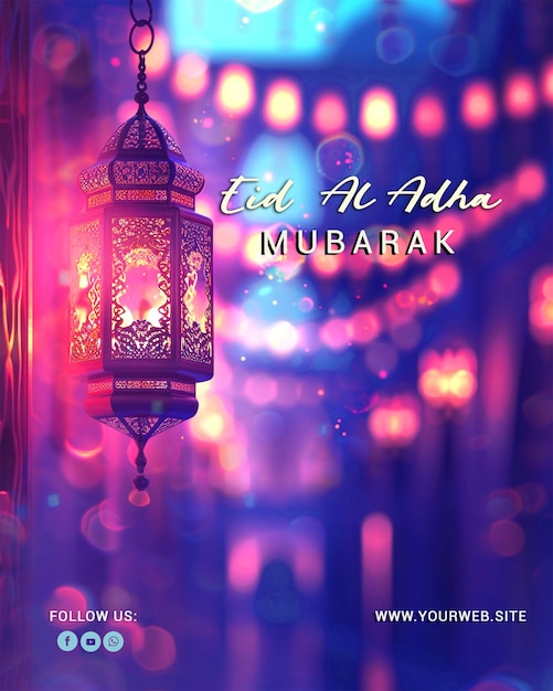 Eid Al Adha Islamic Religion Event PSD Background Poster Design