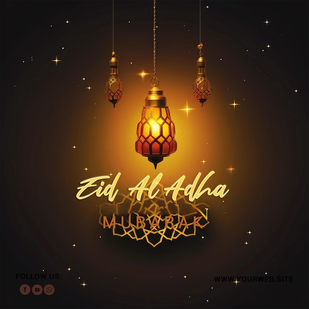 Eid Al Adha Islamic Religion Event PSD Background Poster Design