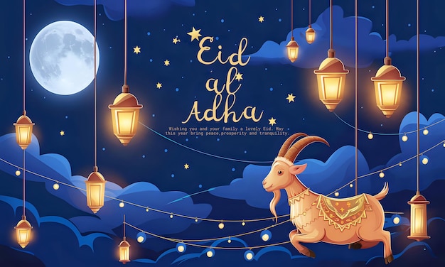 Eid Al Adha Mubarak Banner Illustration Design Template