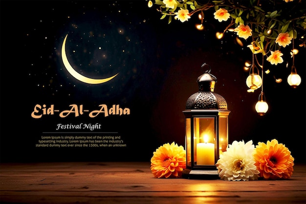 Eid al adha mubarak banner illustration design template