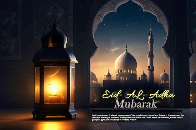 Eid Al Adha mubarak crescent moon background