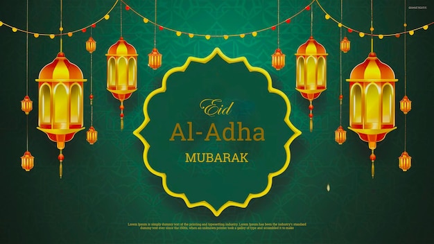 Eid Al Adha mubarak decorative Islamic background template