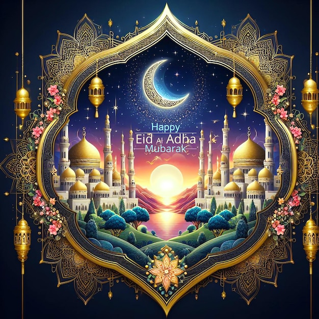 Eid Al Adha mubarak festival Islamic background design