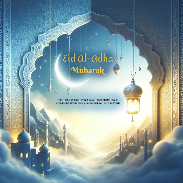 Eid al adha mubarak festival islamic background template