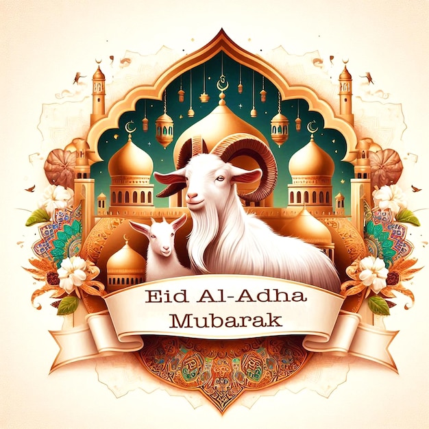 Eid al adha mubarak festival islamic banner design template