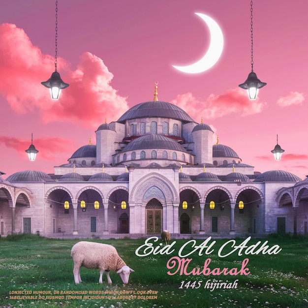 Eid Al Adha Mubarak greeting background banner