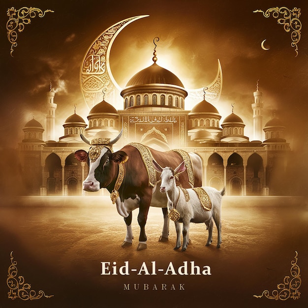 Eid Al Adha Mubarak Islamic background banner