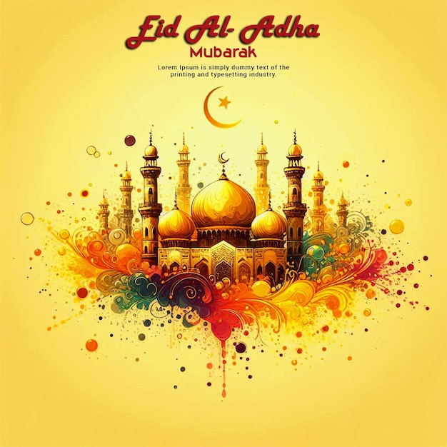 Eid al adha mubarak islamic background template