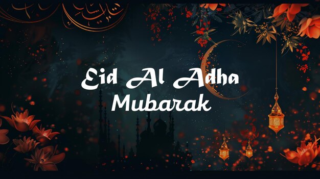 Eid al Adha Mubarak Islamic festival background PSD Template Eid Mubarak