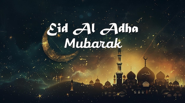 Eid al Adha Mubarak Islamic festival background PSD Template Eid Mubarak