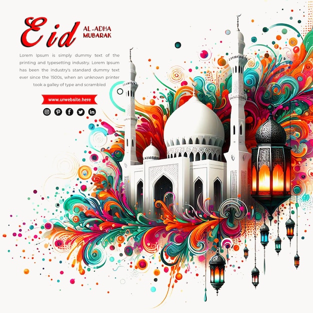 Eid al adha mubarak islamic festival banner