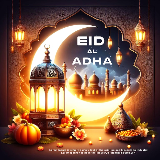 Eid Al Adha mubarak Islamic festival celebration background