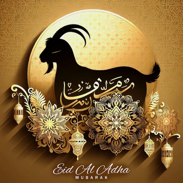 PSD eid al adha mubarak islamic festival celebration banner