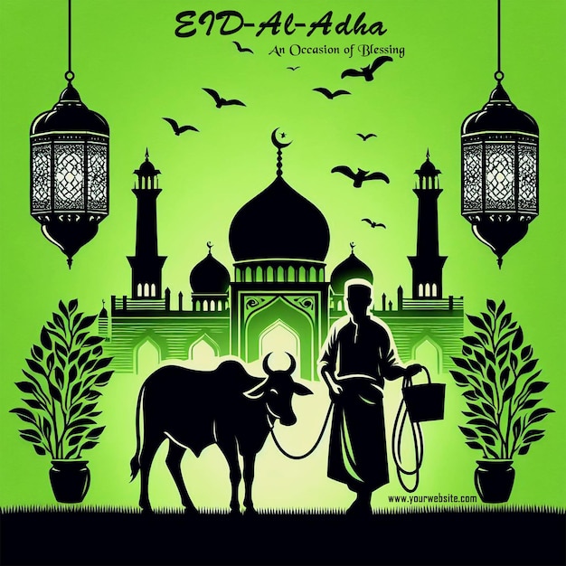 Eid Al Adha mubarak Islamic festival celebration mosque background