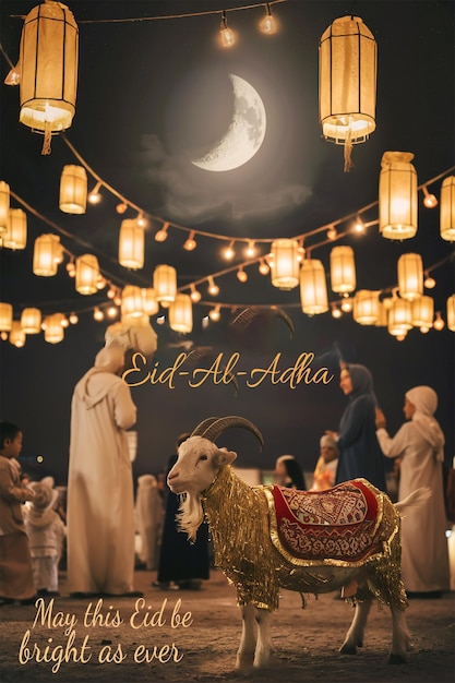 Eid al adha mubarak islamic festival greeting