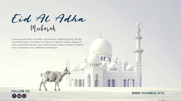 Eid al adha mubarak islamic festival poster background design