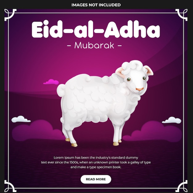 Eid al adha mubarak islamic festival social media banner template