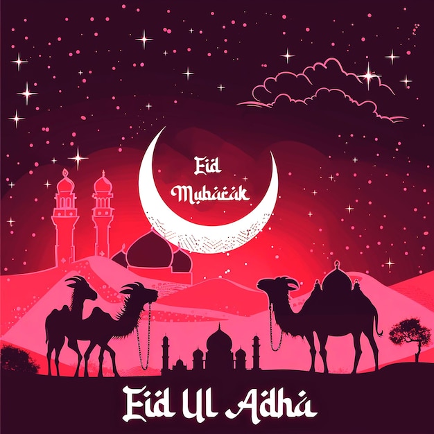 Eid al Adha Mubarak Islamic Festival social Media Poster Template