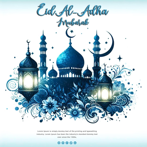 Eid al adha mubarak islamic festival template